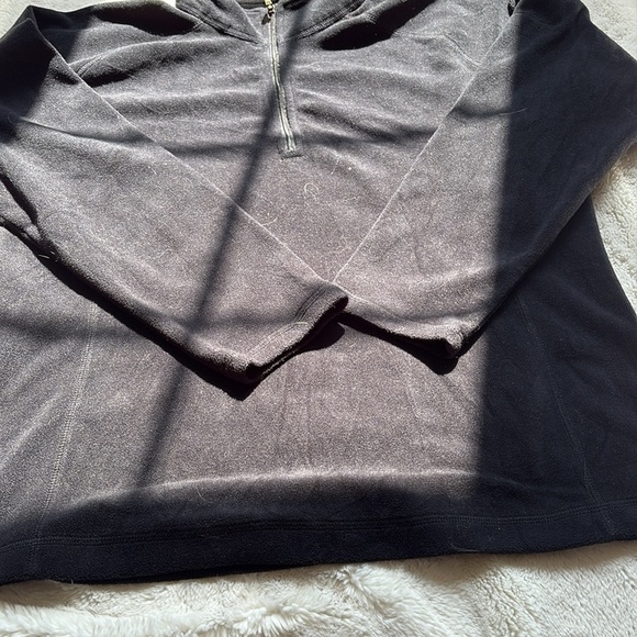 L.L. Bean Quarter Zip Black Fleece Large Pullover Sweater - Picture 3 of 8